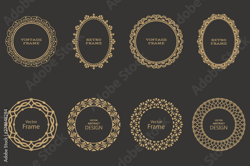 Set of circular baroque patterns