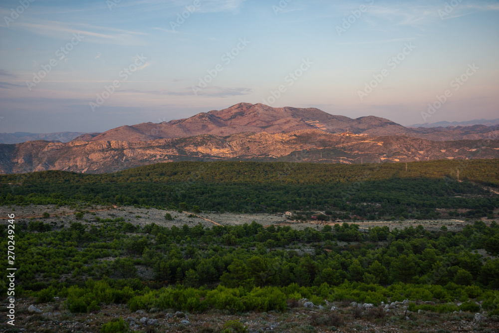 Fototapeta premium Vlastica in Dinaric Alps from Srd hill in Dubrovnik, Dalmatia, Croatia