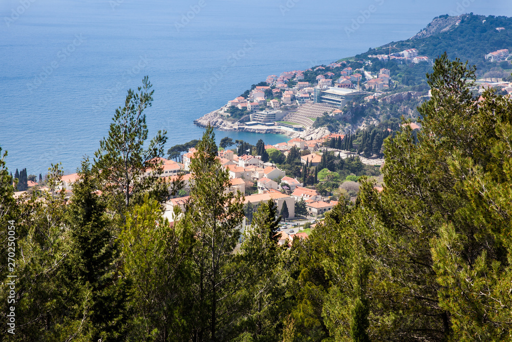 View of Dubrovnik city from Mount Srd walking trail
