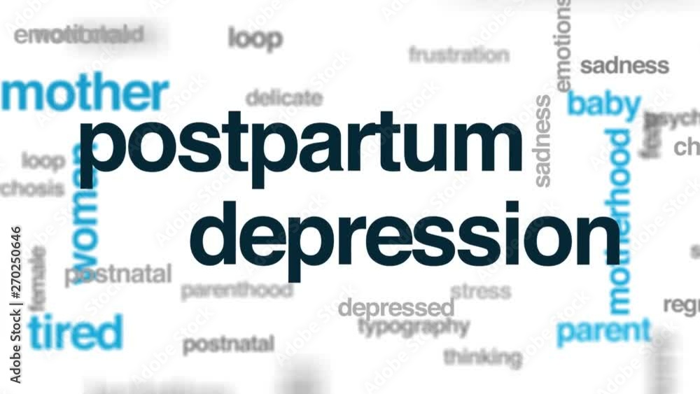 Postpartum depression animated word cloud. Kinetic typography. Postpartum depression animated word cloud. Kinetic typography.