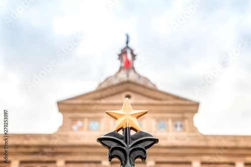 Texas star on a fence in front of the Texas Capitol, Austin