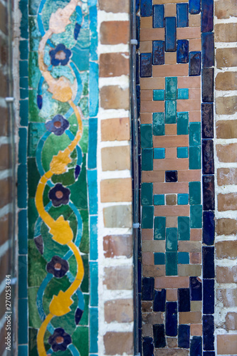Decorative tiles at facade ...
