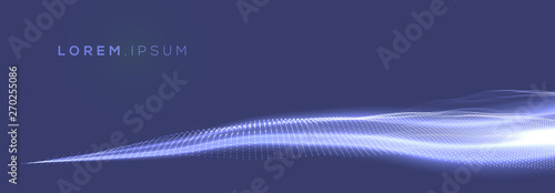 3D glowing abstract digital wave particles background. Future vector illustration. Technology background concept. Abstract background.