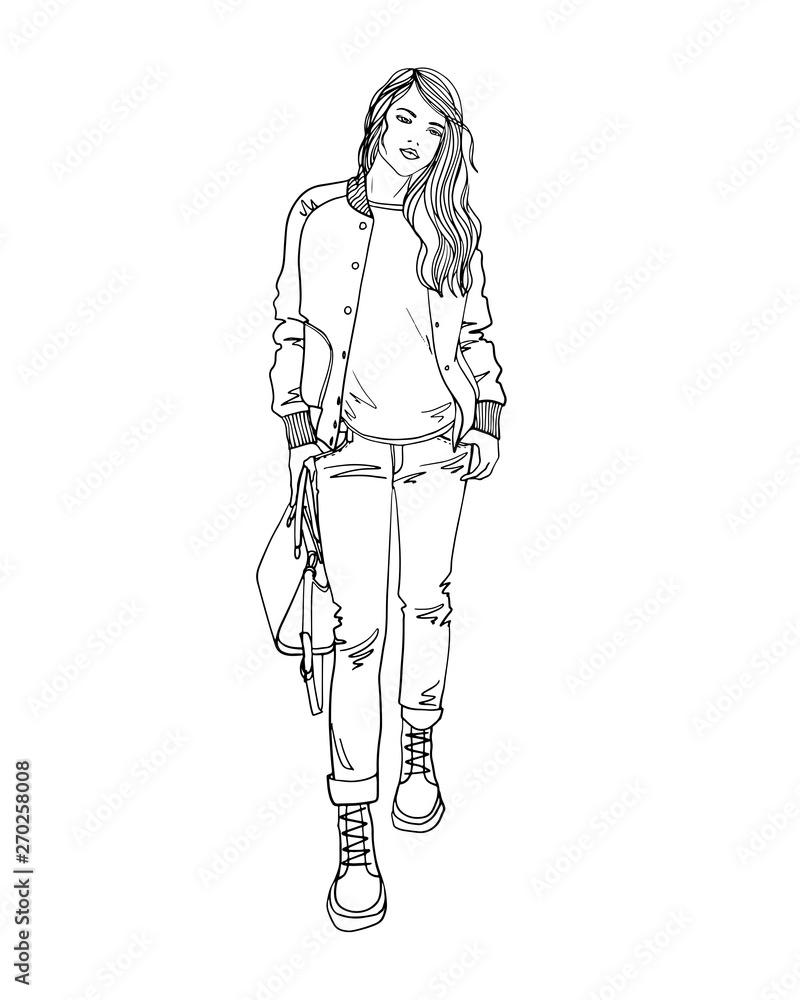 Young walking girl Young walking girl