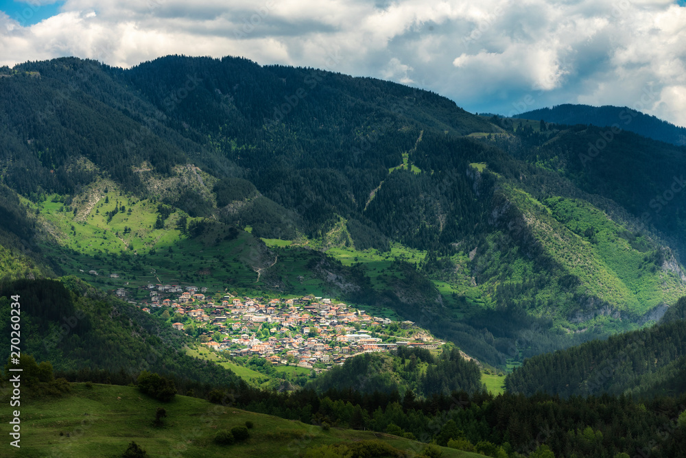 Naklejka premium Small high mountain village