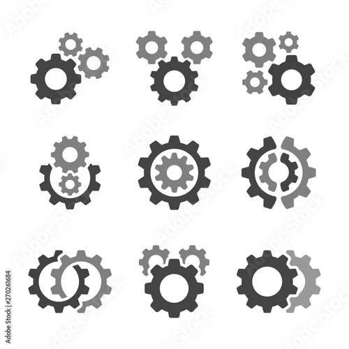 gear and mechanism icon set,vector and illustration