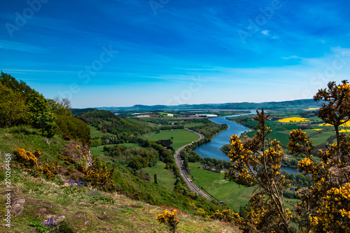 Panoramic view from Kinnoull Hill (Perth, Scotland, UK)