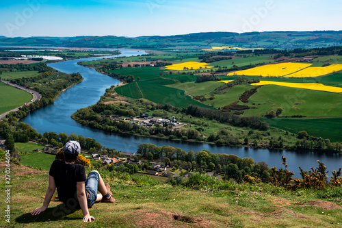 Panoramic view from Kinnoull Hill  Perth  Scotland  UK 