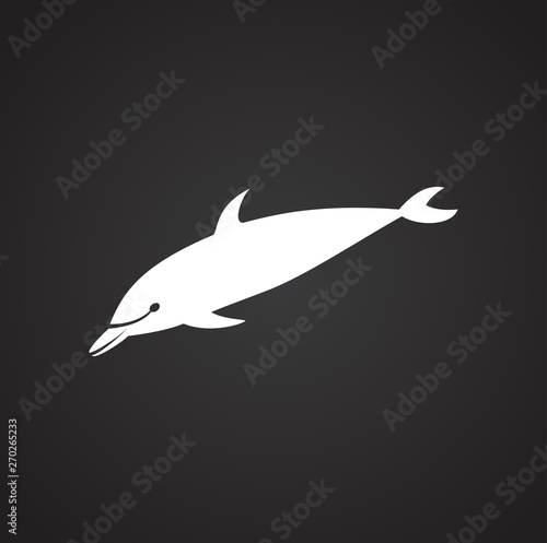 Dolphin icon on background for graphic and web design. Simple illustration. Internet concept symbol for website button or mobile app.