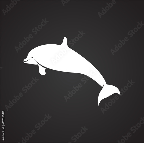 Dolphin icon on background for graphic and web design. Simple illustration. Internet concept symbol for website button or mobile app.