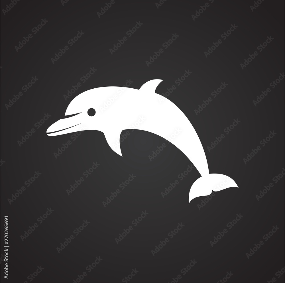 Naklejka premium Dolphin icon on background for graphic and web design. Simple illustration. Internet concept symbol for website button or mobile app.