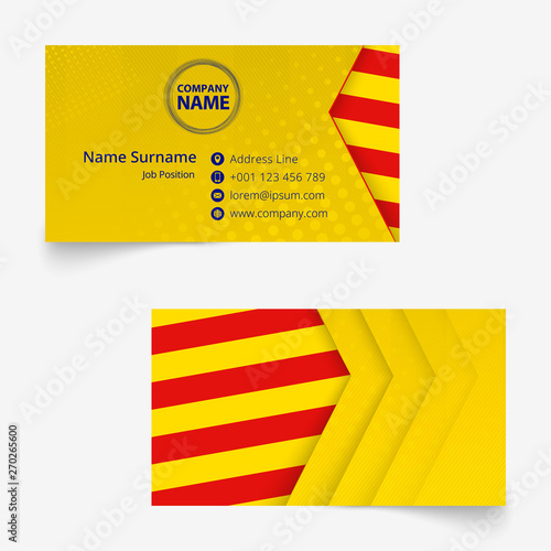 Catalonia Flag Business Card, standard size (90x50 mm) business card template. photo