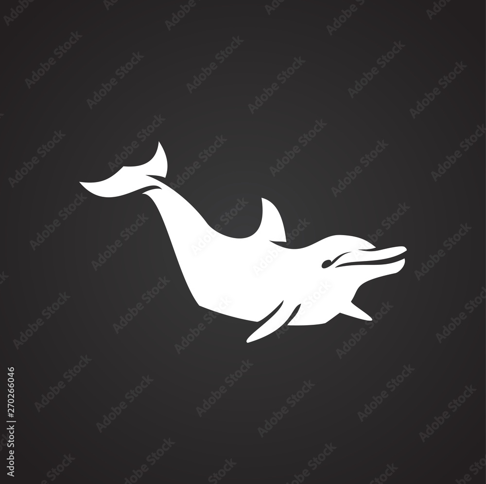 Obraz premium Dolphin icon on background for graphic and web design. Simple illustration. Internet concept symbol for website button or mobile app.