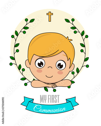 Card my first communion boy
