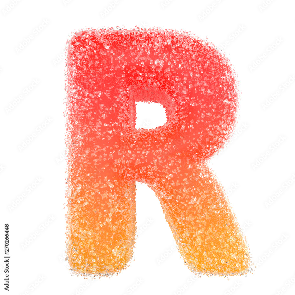 R - Letter of the alphabet made of candy R - Letter of the alphabet made of candy