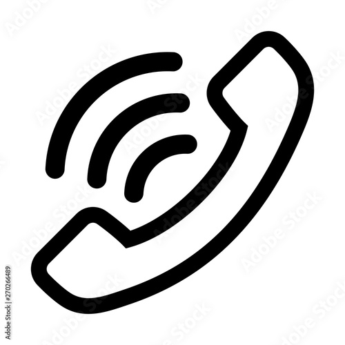 Phone thin line icon. Vector phone icon on white background. Outline