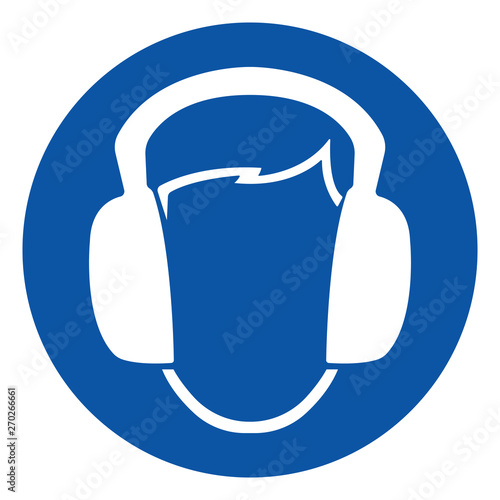 Wear Earmuff Symbol Sign,Vector Illustration, Isolated On White Background Label. EPS10