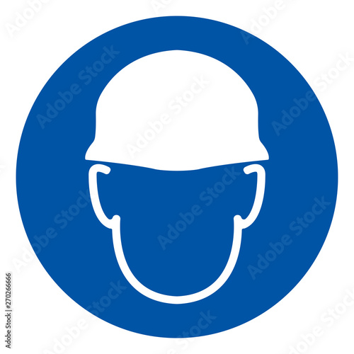 Wear Head Protection Symbol Sign,Vector Illustration, Isolated On White Background Label. EPS10