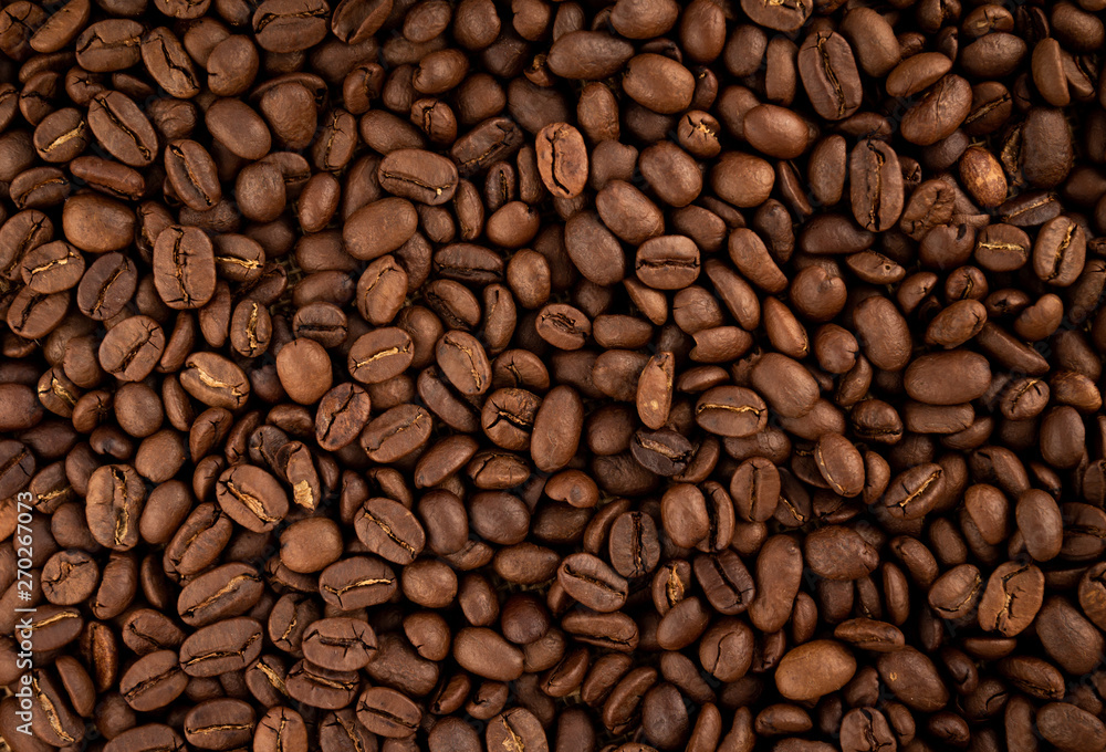 Roasted coffee beans background