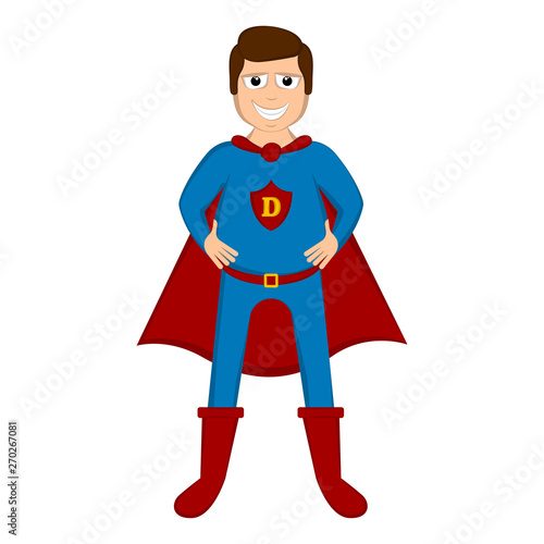 Isolated super dad with a hero costume - Vector