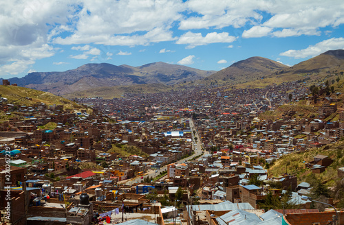 A view on Puno city. Peru.