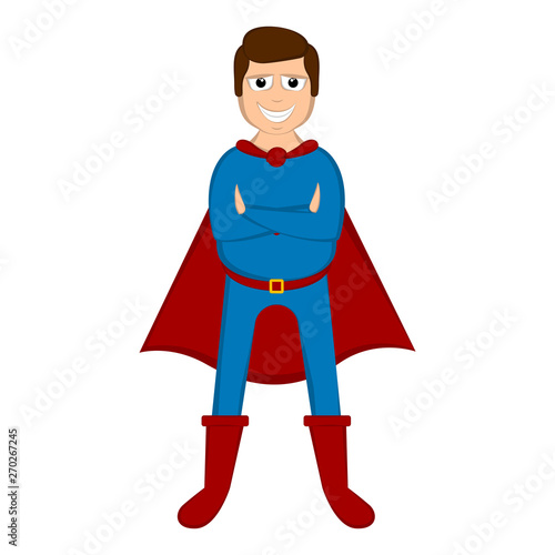 Isolated super dad with a hero costume - Vector