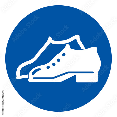 Enclosed Shoes Are Required In The Manufacturing Area Symbol Sign ,Vector Illustration, Isolate On White Background Icon .EPS10