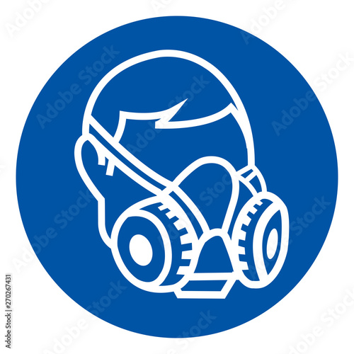 Wear Respirator Symbol Sign,Vector Illustration, Isolated On White Background Label. EPS10