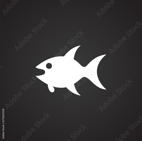 Fish icon on background for graphic and web design. Simple illustration. Internet concept symbol for website button or mobile app.