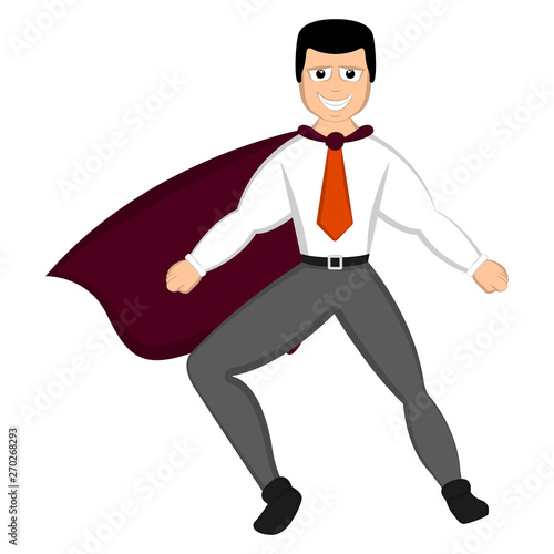 Isolated super dad with a hero costume - Vector