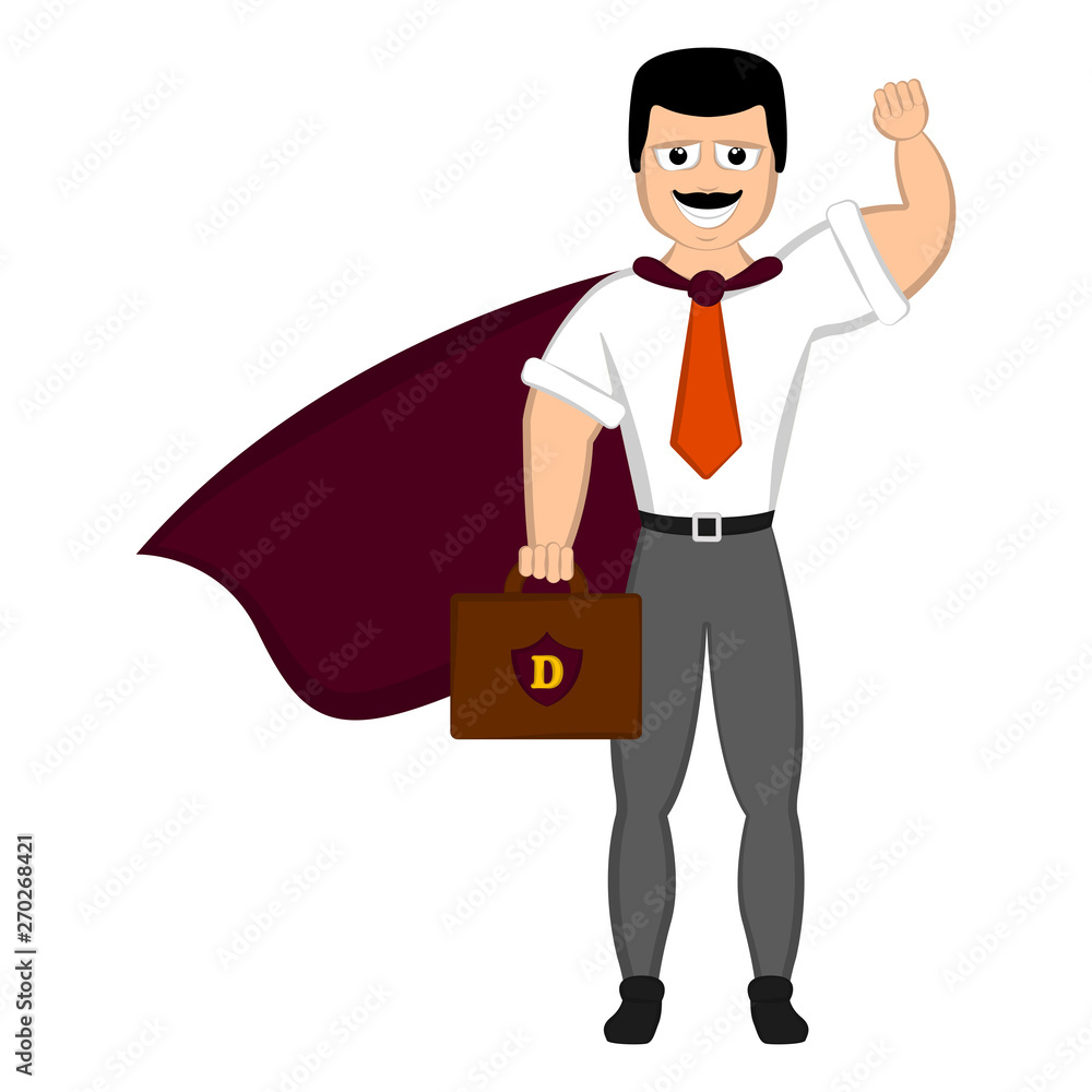 Isolated super dad with a hero costume - Vector Isolated super dad with a hero costume - Vector