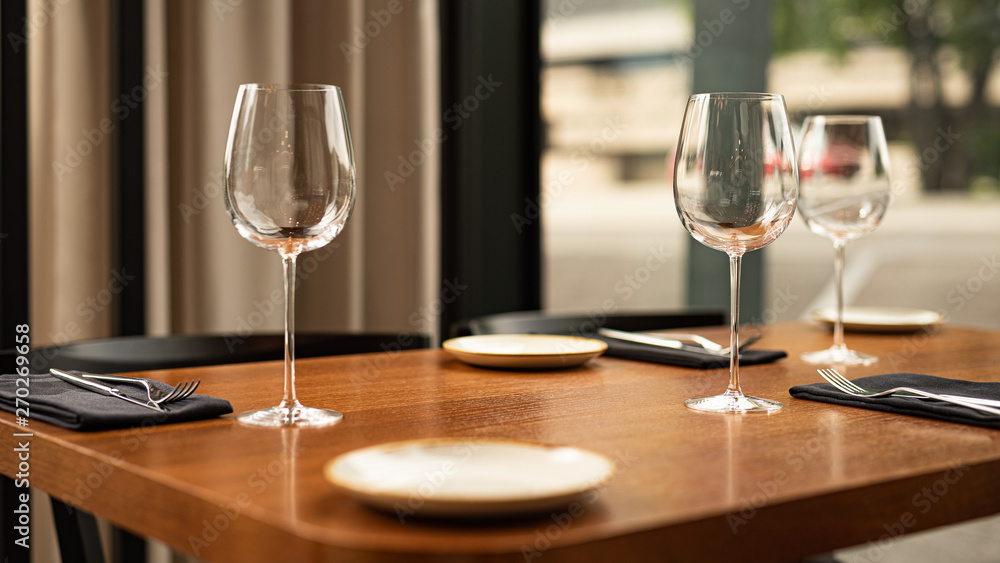 exclusive glass for wine in the restaurant