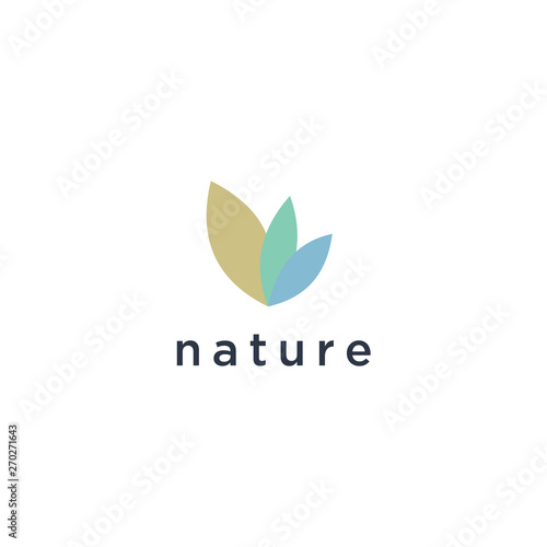 Natural product logo design vector template. Leaf icon