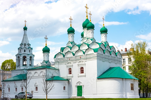 Temple of Simeon Stylite on Cook. Church with green domes photo