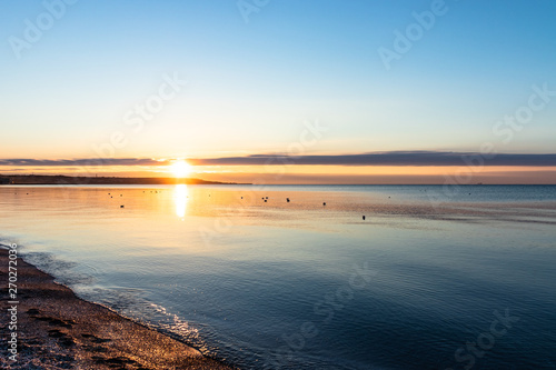 golden sunrise on the Black Sea in Odessa