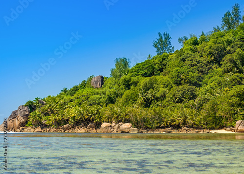 Beautiful tropical landscape of a sandy beach, Seychelles