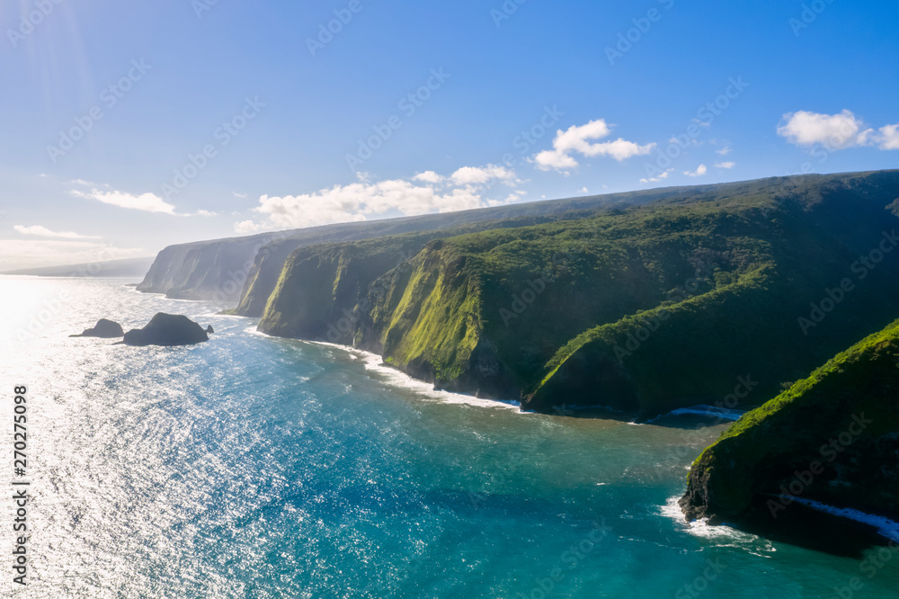 View of Pololu Valley Lookout against cloudy sky View of Pololu Valley Lookout against cloudy sky