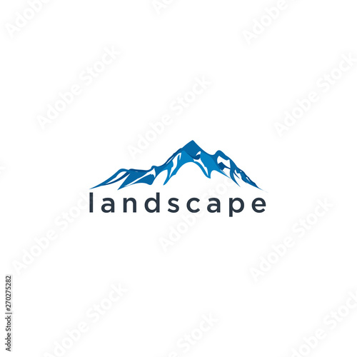 Mountains logo design vector template, Landscape Hills logo inspiration