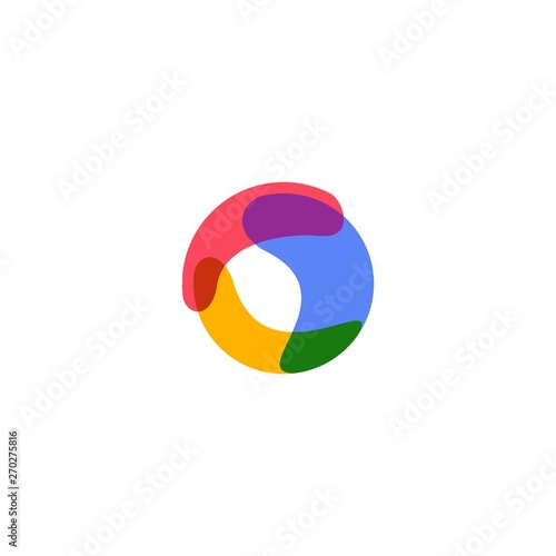 abstract circle overlapping logo vector icon illustration