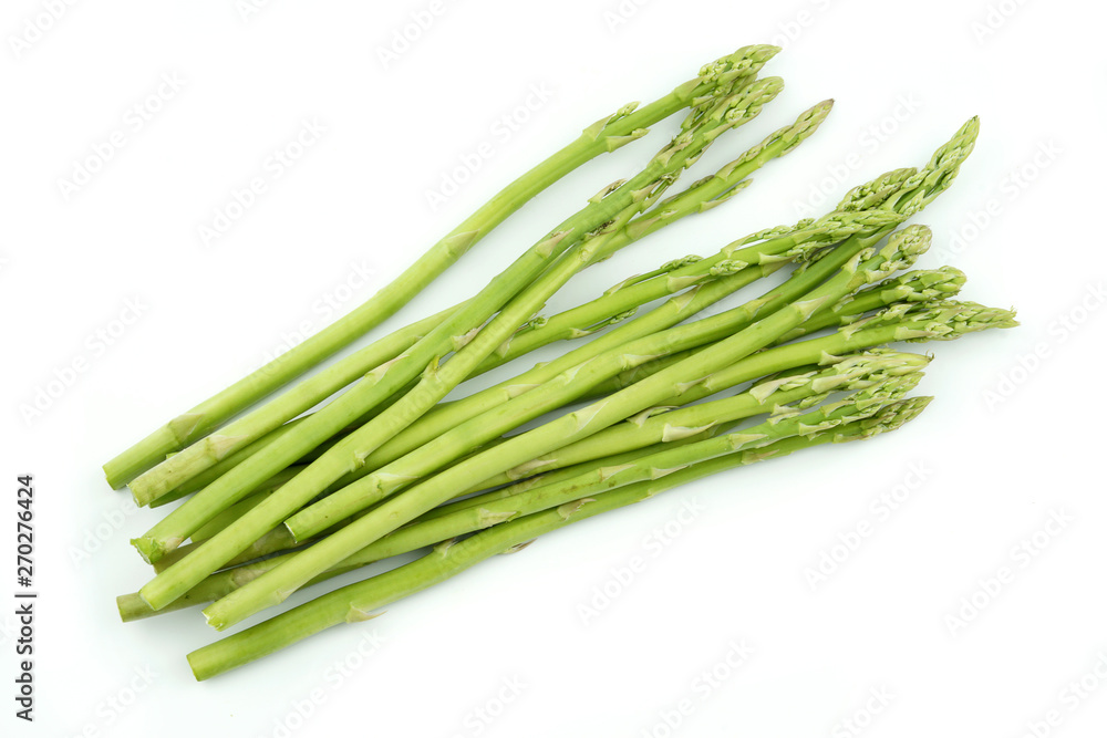 bunch of fresh asparagus on white background bunch of fresh asparagus on white background