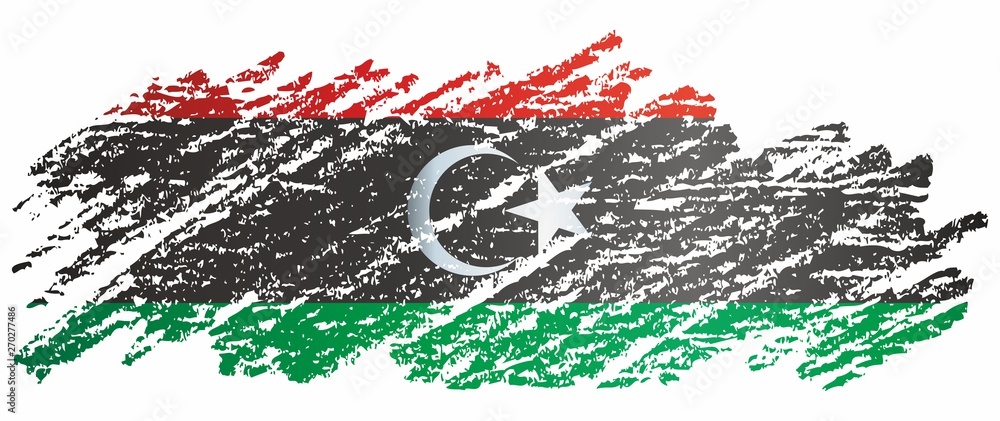 Flag of Libya, State of Libya. Template for award design, an official document with the flag of Libya. Bright, colorful vector illustration. Flag of Libya, State of Libya. Template for award design, an official document with the flag of Libya. Bright, colorful vector illustration.