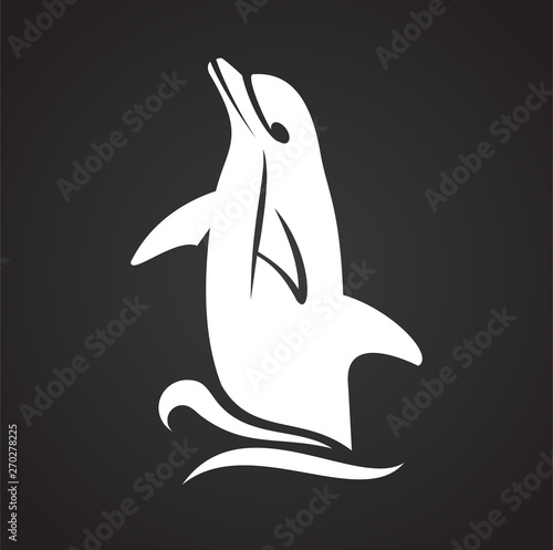 Dolphin icon on background for graphic and web design. Simple illustration. Internet concept symbol for website button or mobile app.