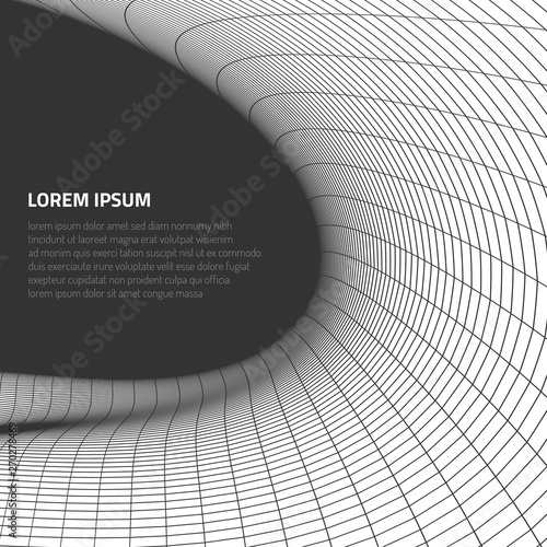 Abstract volumetric figures. Forms from wire cages and lines.
