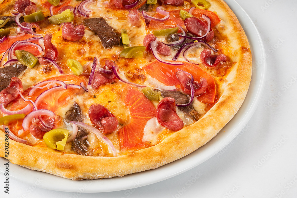 pizza on the white background pizza on the white background