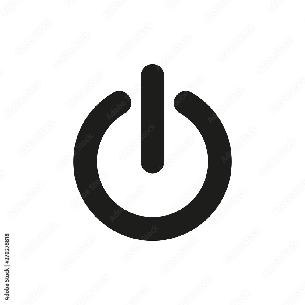 Power button icon. Flat vector illustration Power button icon. Flat vector illustration