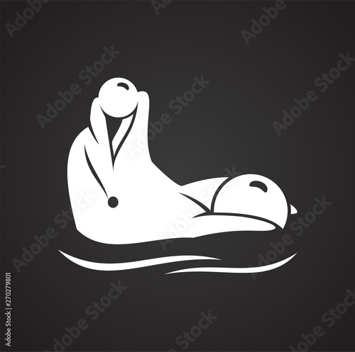 Dolphin icon on background for graphic and web design. Simple illustration. Internet concept symbol for website button or mobile app.