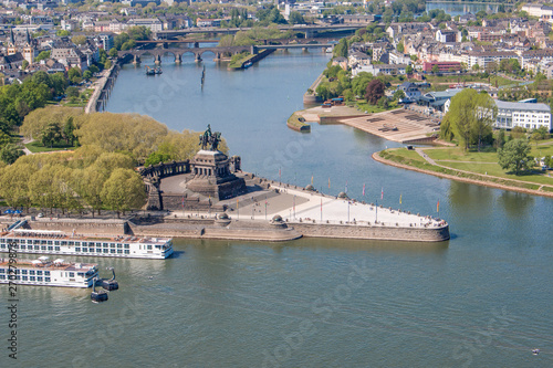 Kaiser Wilhelms I. Equestrian statue Monument at the German Corner in Koblenz Rhineland Palatinate