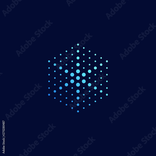 Modern Abstract Dots Halftone Icon Logo for technology business health company with modern high end look