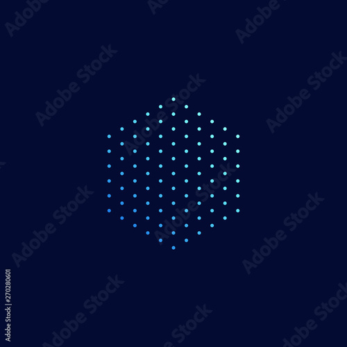 Modern Abstract Dots Halftone Icon Logo for technology business health company with modern high end look