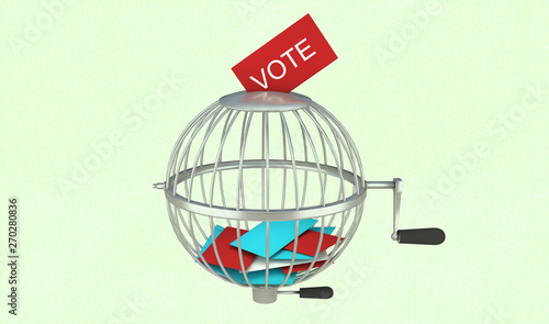 3d illustration of bingo vote